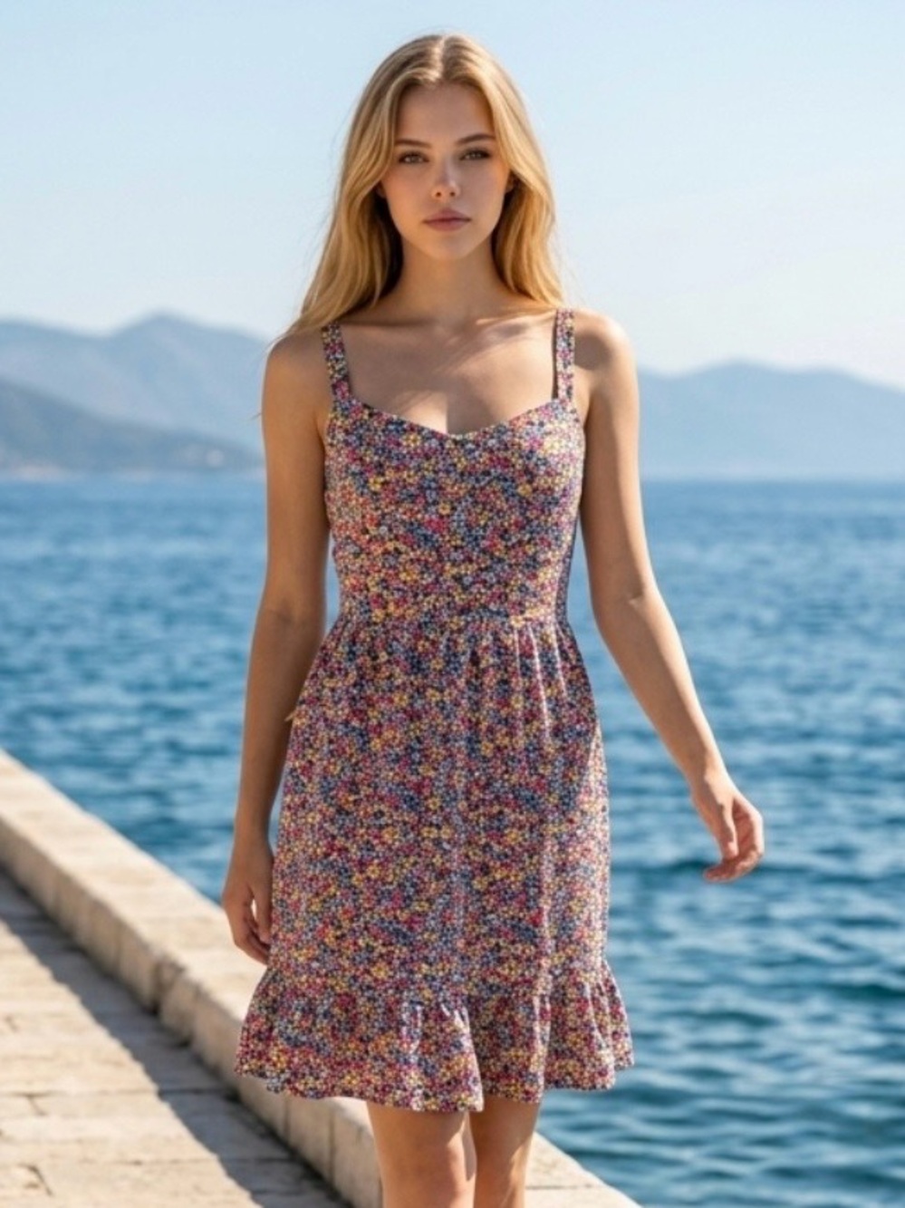 2 for $30 | Old Navy Cami Pink Multi Floral Smocked Dress